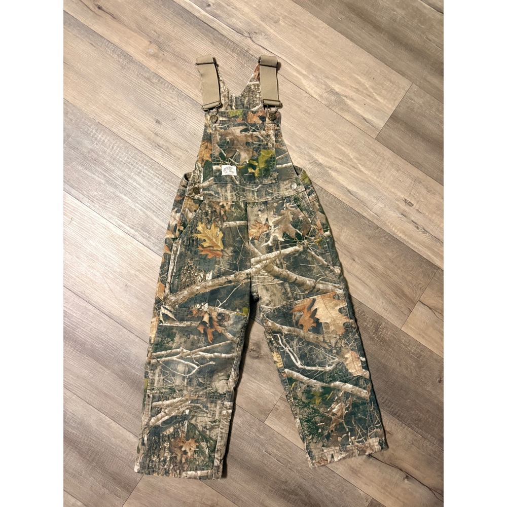 Bass Pro Shops Camo Overalls XS Insulated Woodland Hunting Bibs Double Knee